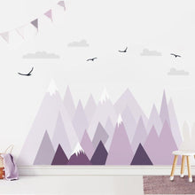 Load image into Gallery viewer, Peel and Stick Fabric Wall Stickers - Violet Triangle Mountains - Decor Home