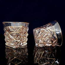 Load image into Gallery viewer, Gold Trimmed Crystal Whiskey Decanter and Glasses Set - Decor Home