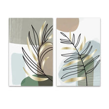 Load image into Gallery viewer, 2 Piece Bohemian Leaf Abstract Framed Wall Art - Fansee Australia
