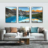 3 Piece Beautiful Mountain Lake Framed Canvas Wall Art - Fansee Australia