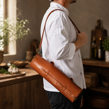 Load image into Gallery viewer, Luxury Culinary Knife Roll – 11 Slot PU Leather Chef Knife Carrier &amp; Travel Bag

