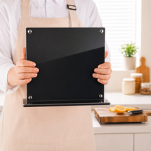 Load image into Gallery viewer, Black Magnetic Knife Block – Double-Sided Bamboo Knife Holder with Covers
