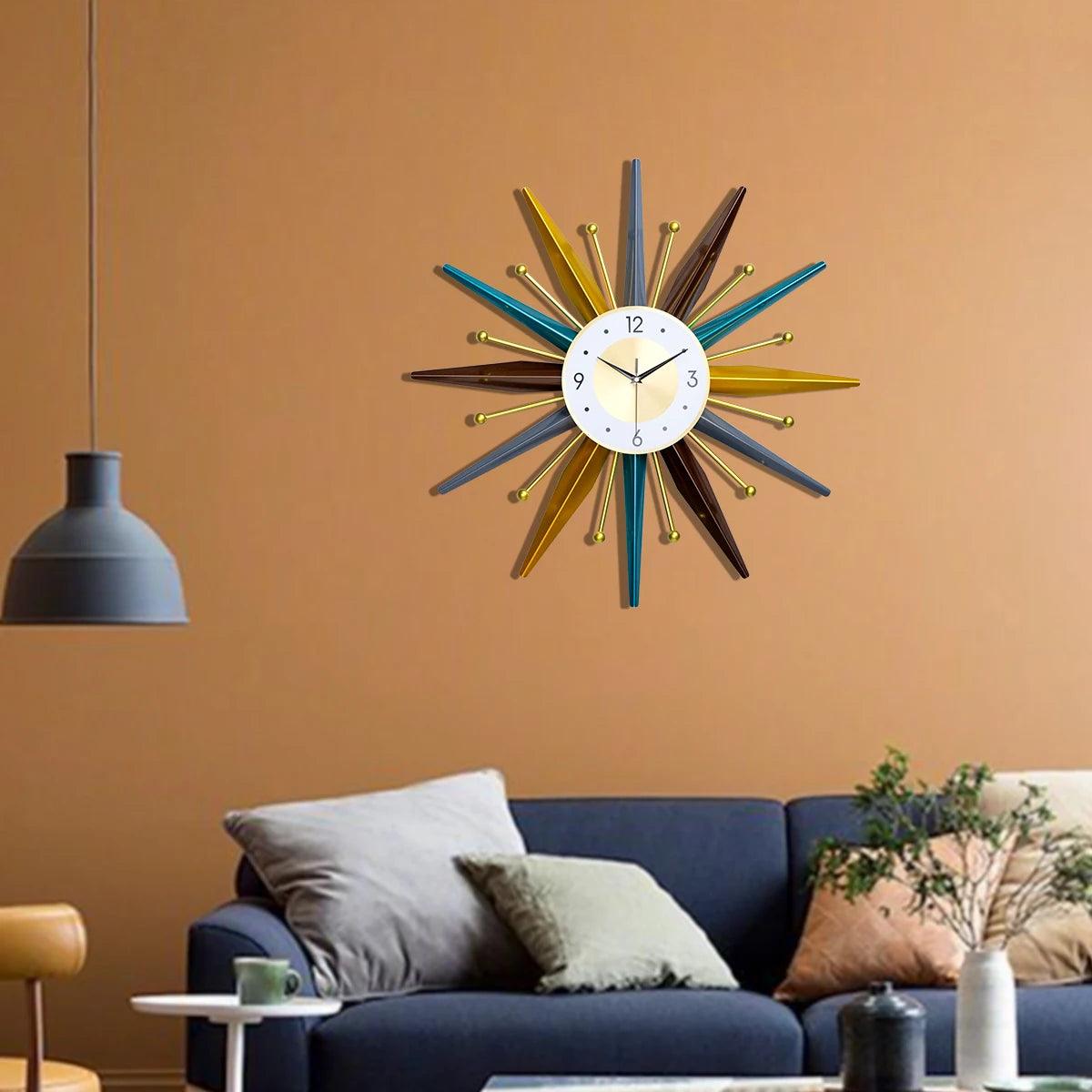 Large Size Sunrise Round Wall Clock - Decor Home