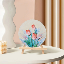 Load image into Gallery viewer, Bloom &amp; Brush Tulip DIY Art Kit – 3D Floral Canvas with Quartz Sand Texture
