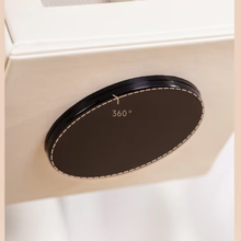 Load image into Gallery viewer, Elegant 360° Rotating Jewellery Box with Mirror – PU Leather Luxe Organizer
