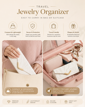 Load image into Gallery viewer, Portable Travel Jewellery Case –  Jewellery Organiser Pouch with Necklace, Ring &amp; Earring Storage
