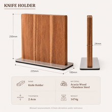Load image into Gallery viewer, Acacia Edge Double-Sided Magnetic Knife Block
