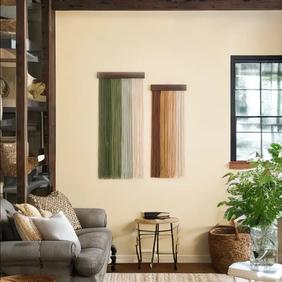 Woodland Drape – Handwoven Dual Panel Macrame Wall Hanging