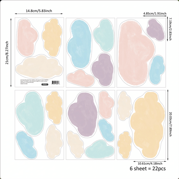 Extra Large Watercolour Fabric Rainbow Wall Sticker