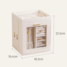 Load image into Gallery viewer, Elegant 360° Rotating Jewellery Box with Mirror – PU Leather Luxe Organizer
