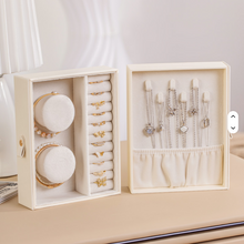 Load image into Gallery viewer, Elegant 360° Rotating Jewellery Box with Mirror – PU Leather Luxe Organizer
