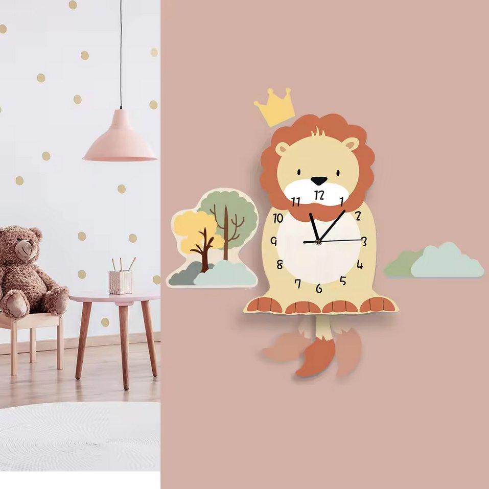 Adorable Lion Silent Nursery Room Wall Clock - Decor Home