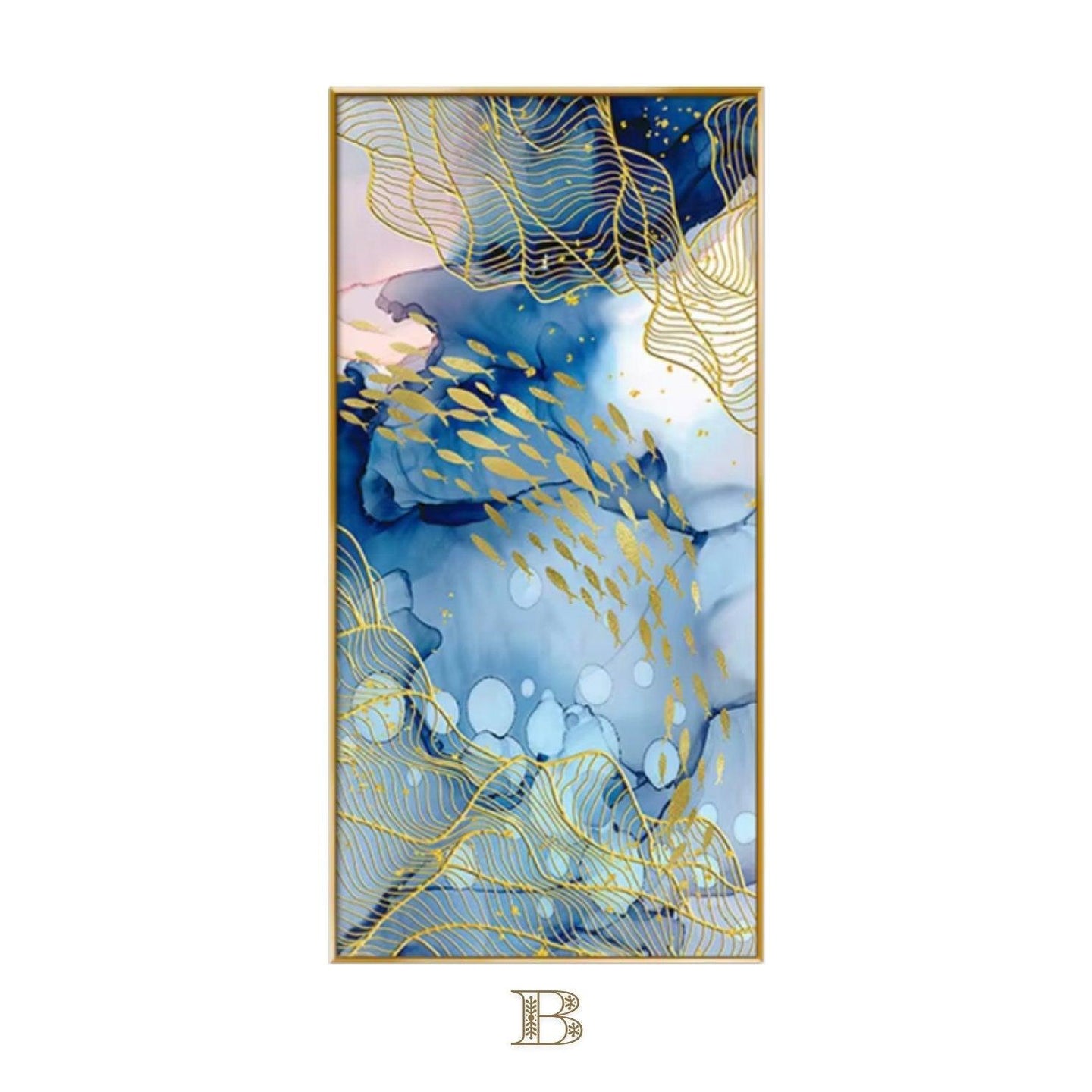 Oceanic Harmony Gold Fish Framed Wall Art - Decor Home