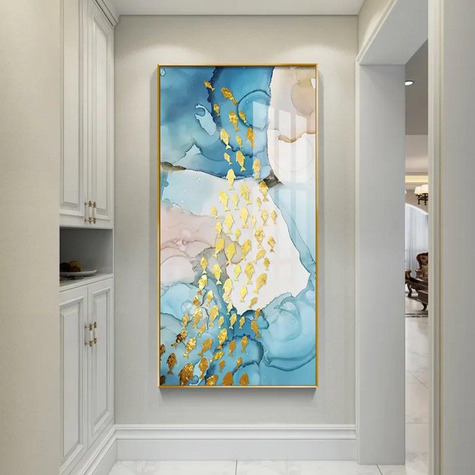 Oceanic Harmony Gold Fish Framed Wall Art - Decor Home