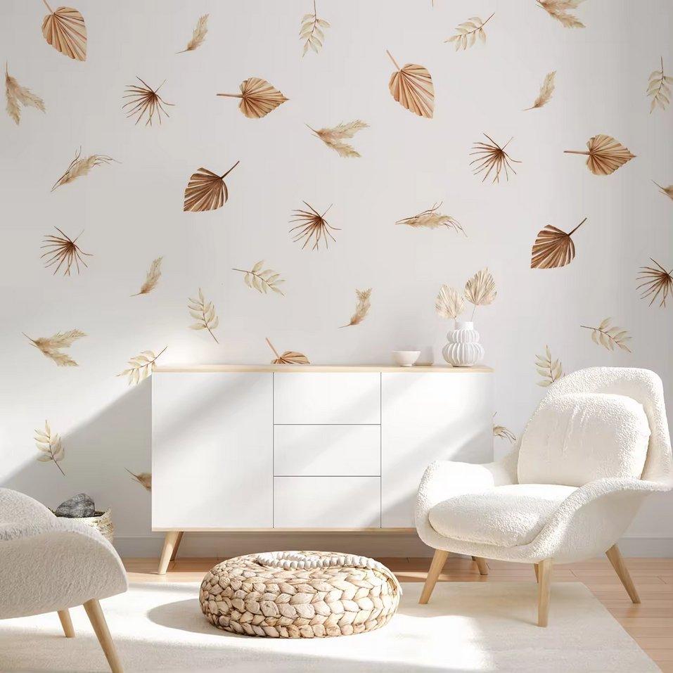 Nature Whisper Watercolour Boho Leaves Wall Stickers - Decor Home