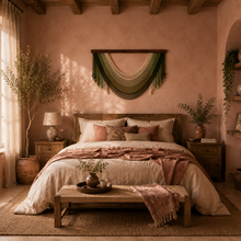 Load image into Gallery viewer, Olive &amp; Cream Macramé Wall Hanging – Large Handwoven Cotton Wall Décor (100cm x 60cm)
