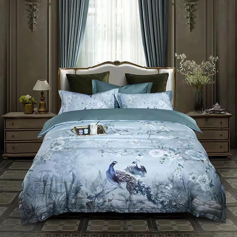 Peacocks 500TC Bed Linen - Bed Sheet, Duvet Cover, Pillocases Set - Decor Home