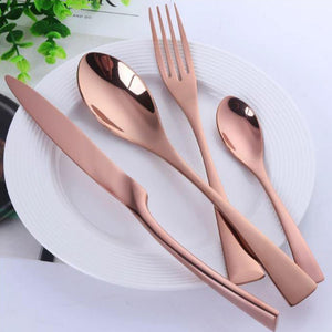 Rose Gold Stainless Steel 16 Piece Cutlery Set