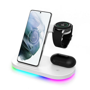 3 in 1 Wireless Charger Stand For Samsung Phone Galaxy Watch Buds iPhone Apple AirPods - Fansee Australia