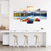 Load image into Gallery viewer, 5 Panels Boats And Mountains Framed Canvas Wall Arts - Fansee Australia

