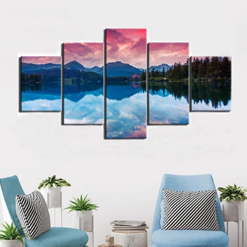 5 Panels Natural Landscape Framed Canvas Prints - Decor Home