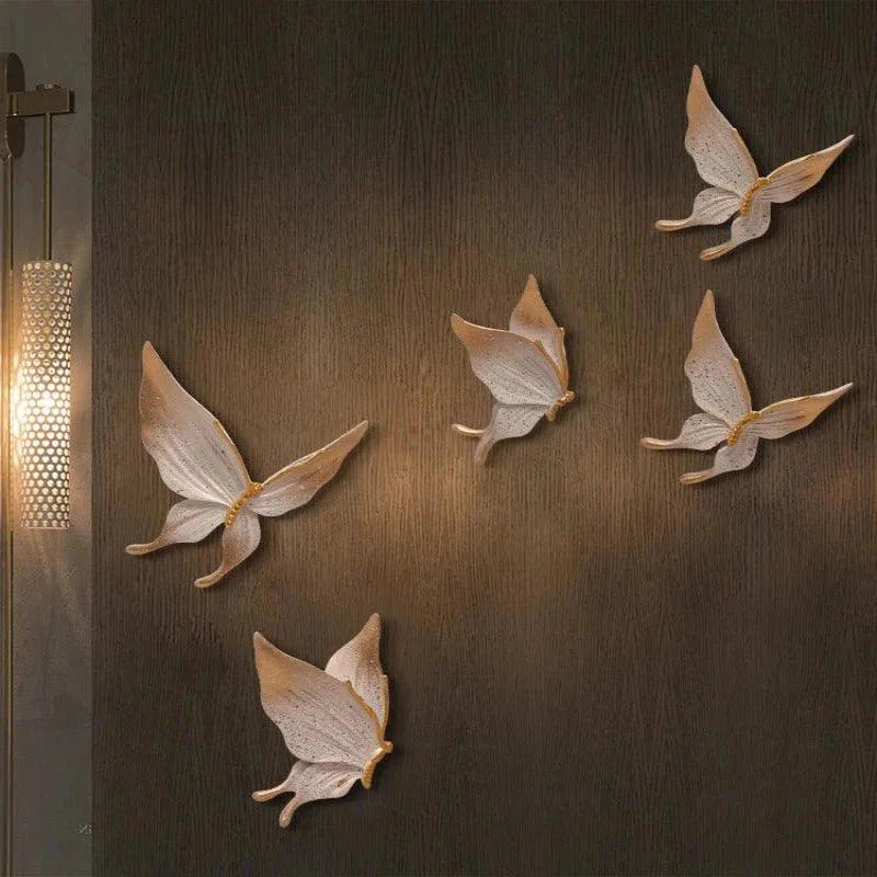 5 Pcs Set Handmade Stunning Butterfly Resin Wall Art - Decor Home