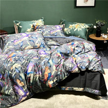 Load image into Gallery viewer, 600TC Egyptian Cotton Flower Bird Digital Printing Bedding Sets 4pcs Bed Linen Duvet Cover Set Luxury Bed Sheets Pillowcases #s - For Home Decor
