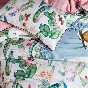 600TC Egyptian Cotton Flower Bird Digital Printing Bedding Sets 4pcs Bed Linen Duvet Cover Set Luxury Bed Sheets Pillowcases #s - For Home Decor
