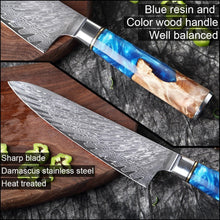 Load image into Gallery viewer, 7 Pcs Set VG10 Damascus Steel Chef Knife - Fansee Australia
