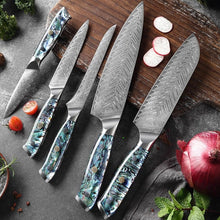 Load image into Gallery viewer, 7 Pcs Super Quality Japanese Damascus Steel Chef Kitchen Knife Set - Fansee Australia
