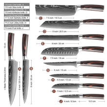 Load image into Gallery viewer, 8 Pcs High Carbon Stainless Steel Damascus Kitchen Knives Set - Fansee Australia
