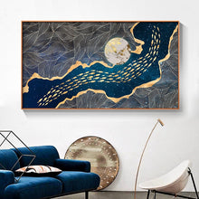 Load image into Gallery viewer, Golden Fish In Moon Canvas Wall Art Prints - Fansee Australia
