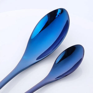 Blue Stainless Steel Cutlery 16 Piece Set