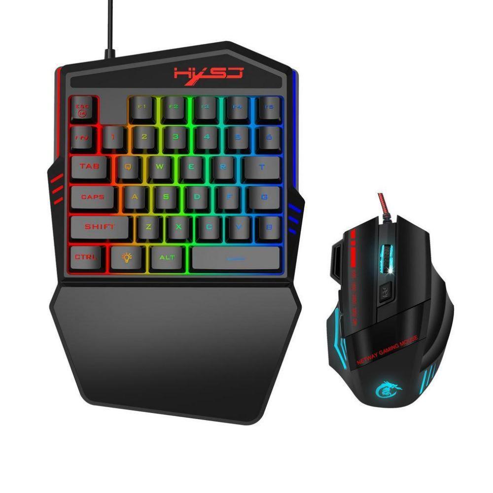 One-Handed Keyboard And Mouse Gaming Combo - Decor Home