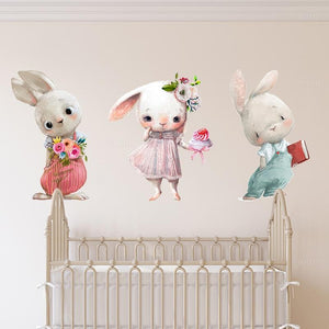 Cute Bunnies Wall Stickers For Kid's Decor