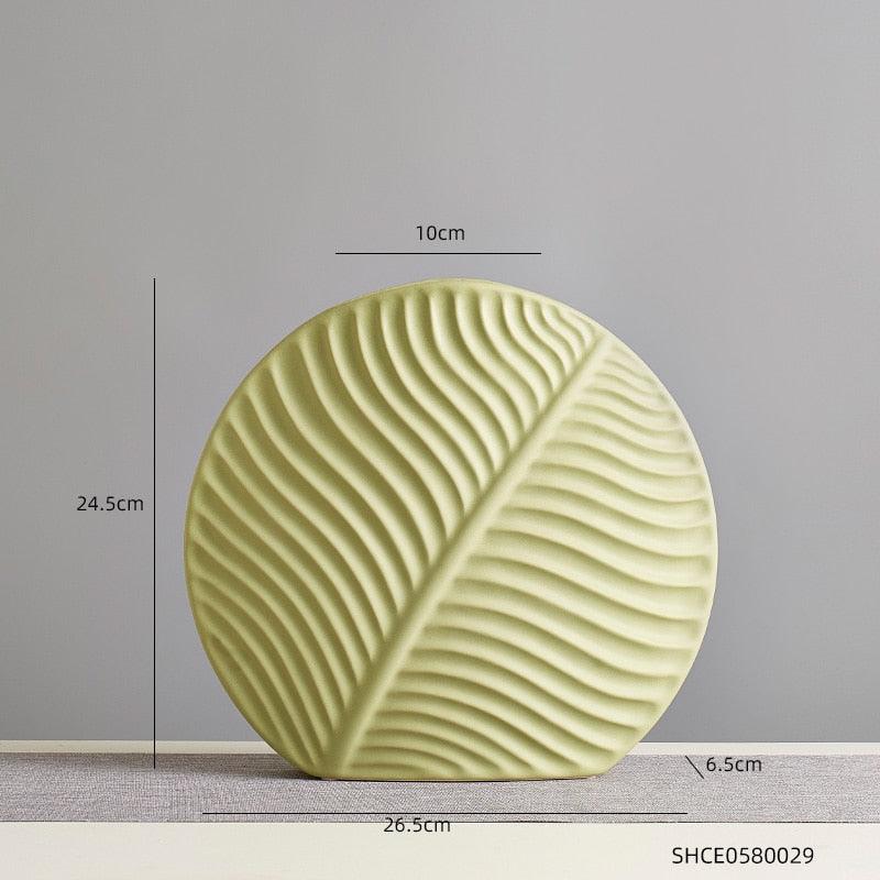 Ceramic Leaf Flower Vases - Decor Home
