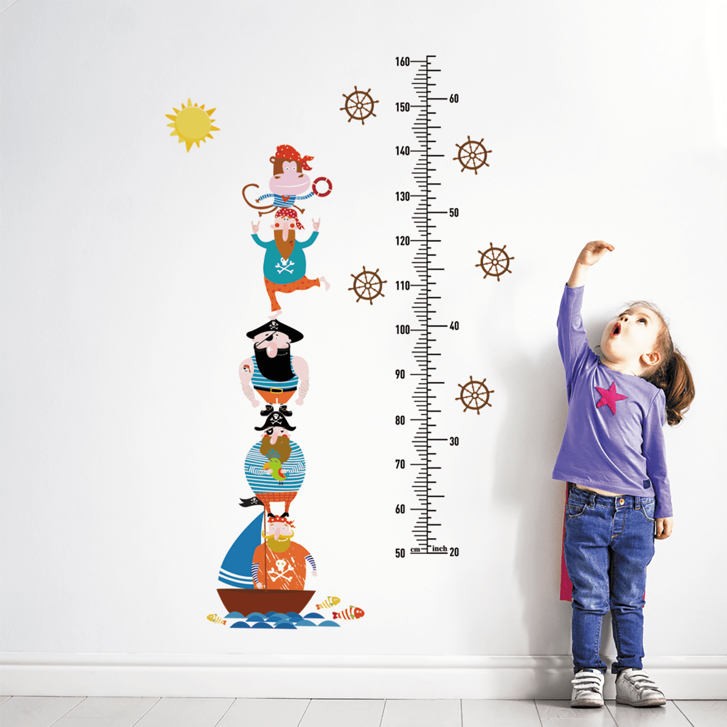 Growth Chart Wall Stickers - Pirates - Decor Home