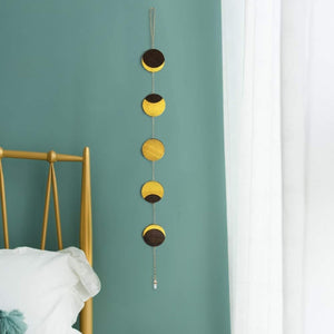Metal/Wooden Round Piece Sun Moon Shape Hanging Decoration Photo Wall Hanging Decoration
