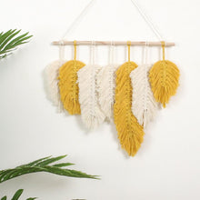 Load image into Gallery viewer, Handwoven Feather Wall Hanging Macrame
