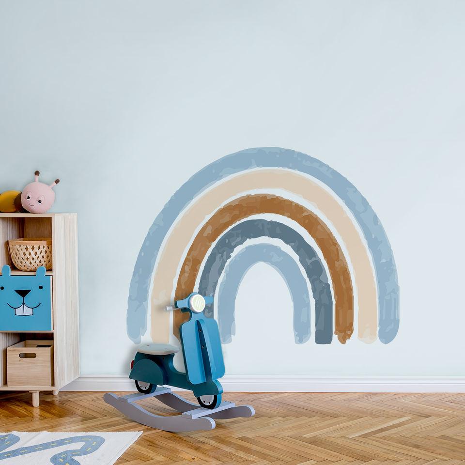 Blue Watercolour Rainbow Wall Stickers - Decor Home