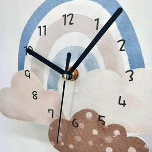 Rainbow In The Clouds Kids Room Wall Clock