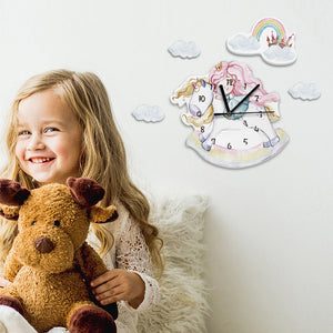 Unicorn and Princess Kids Room Wall Clock
