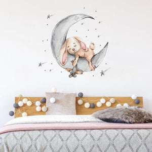 Napping On The Moon Wall Stickers for Nursery