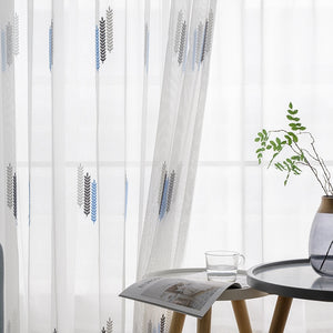 Minimalist Embroidered Sheer Curtains
