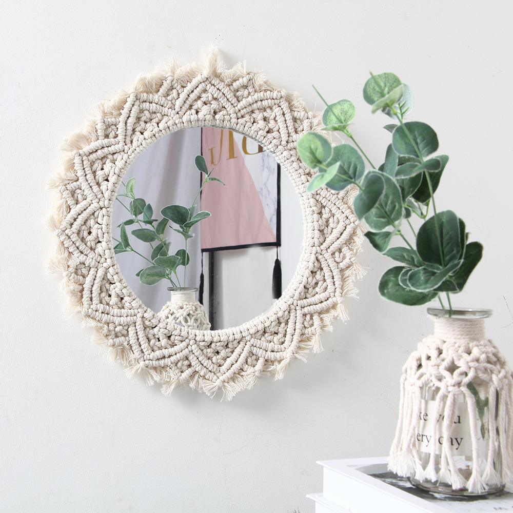 Bohemian Style Macrame Round Mirror - Decor Home