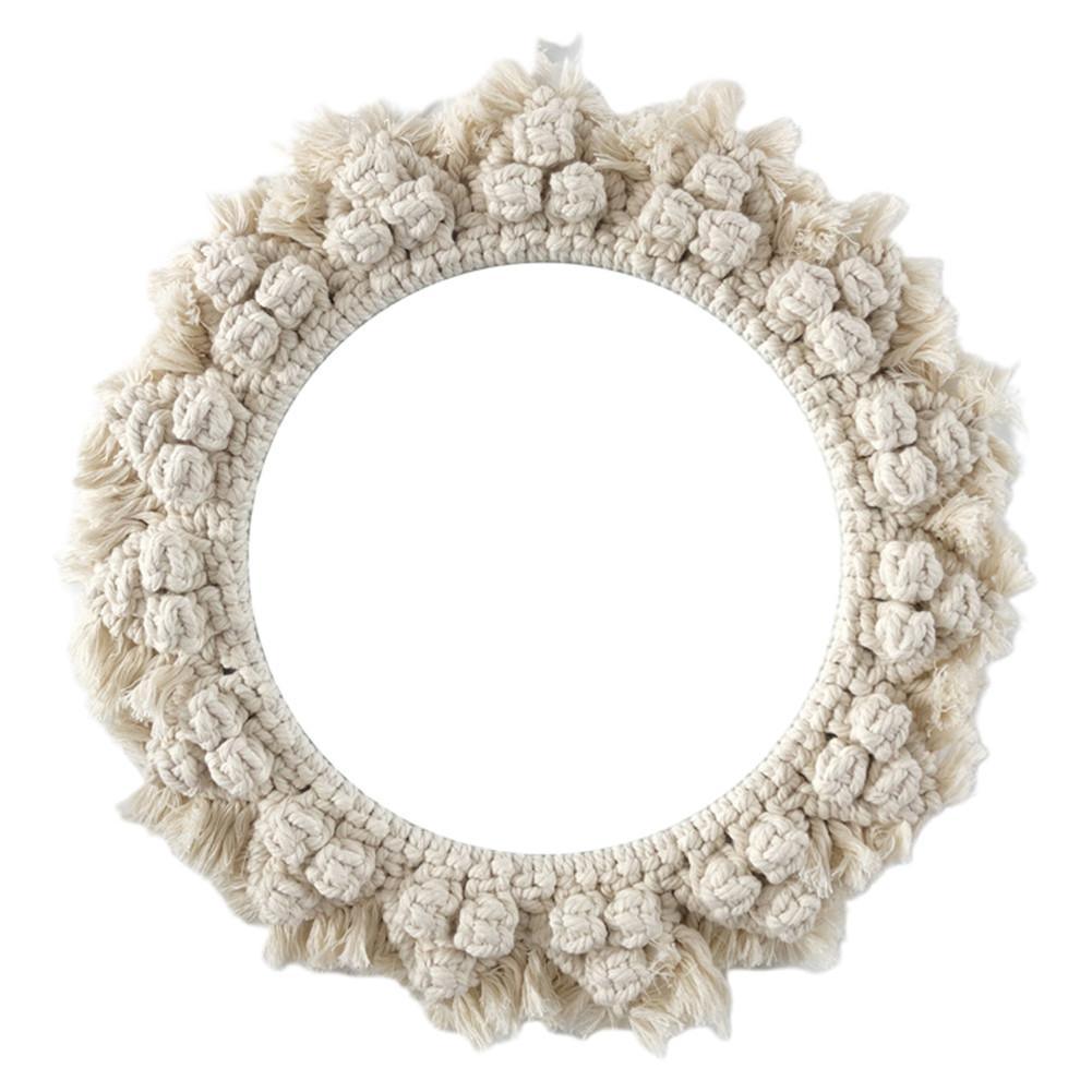 Round Makeup Mirror With Macrame - Decor Home