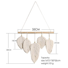 Load image into Gallery viewer, Handwoven Leaf Feather Macrame Wall Hanging
