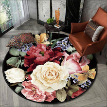 Load image into Gallery viewer, Vibrant Floral Round Rugs
