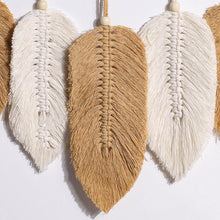 Load image into Gallery viewer, Handmade Boho Leaf Feather Macrame Wall Hanging
