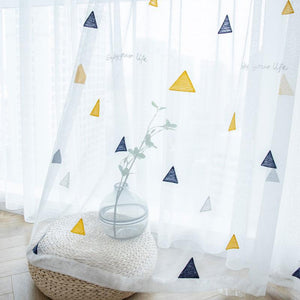 Geometric Sheer Curtains for Children's Bedroom